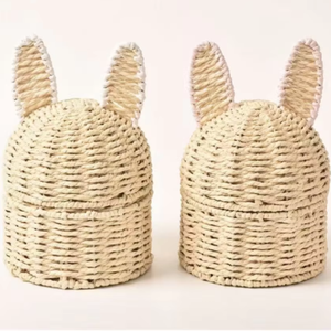 Woven Paper Bunny <b>Gift</b> Basket <b>Ramadan</b> Eid Mubarak Decoration Handmade Rabbit Basket Kids Party Favor <b>Gift</b> <b>Box</b> - Product Image 6