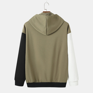 เสื้อสเวตเชิ้ตมีฮู้ดผู้ชาย ทรงปกติ แต่งสีตัดกัน ผ้าถัก สวมใส่สบายๆ สำหรับฤดูใบไม้ร่วง - Product Image 2