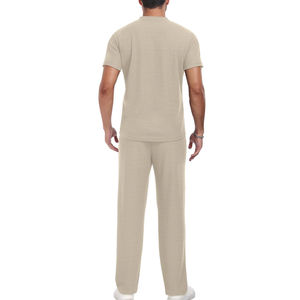 Conjunto Deportivo Personalizado para Hombre, Color Beige Claro, Media Cremallera, Transpirable, Ecológico, Ligero, para Entrenamiento, Jogging, Gimnasio y Running - Product Image 2