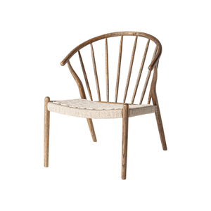 Sillón de Exterior Estilo Escandinavo Moderno, Asiento de Cuerda Tejida con Madera de Teca Sólida, Respaldo Ergonómico, Muebles de Patio Duraderos - Product Image 1