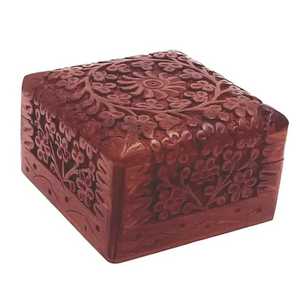 Natural Wooden Storage <b>Box</b> Vintage Metal Latch Square Keepsake Jewelry Case Lidded Desktop <b>Trinket</b> Organizer <b>Box</b> - Product Image 5