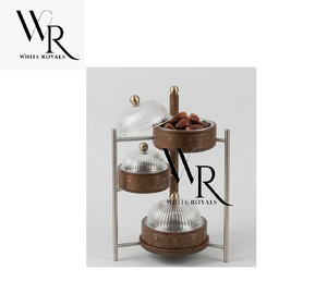Ramadan Luxury Durable Eco-Friendly Insulated Casserole Set Tableware Collection Decorative Glass Cloche Covers Wooden Bases Eid - Product Image 3