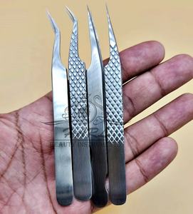 Pinzas para extensión de pestañas, juego de pinzas con acabado opaco plateado, pinzas puntiagudas y aislantes, de etiqueta privada para extensión de pestañas - Product Image 5