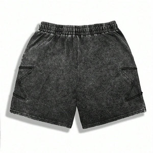 Pantalones Cortos de Algodón con Efecto Ácido TELLUS APPAREL, de Venta Caliente a Precio de Fábrica, con Cordón Ajustable, Cintura Elástica, Casuales, de Secado Rápido, Premium para Hombre - Product Image 2