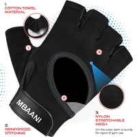 Gants de musculation sans doigts avec rembourrage de protection de la paume, gants de sport respirants et légers pour hommes, cyclisme, exercice