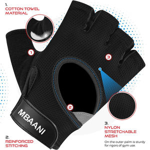 Fingerless Weight Lifting Gloves with Palm Protection Padding, Breathable <b>Lightweight</b> Gym Gloves for <b>Men</b>, Cycling, Exercise - Product Image 3