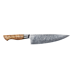 Cuchillo de Chef de Acero de Damasco de 8-9.9 pulgadas, Forjado a Mano, Mango de Madera, Acabado Pulido, para Mano Derecha, Utensilio de Cocina, Hoja Afilada - Product Image 6