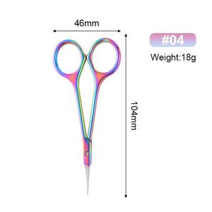 Ensemble de ciseaux pour poils nasaux en acier inoxydable, outil de coupe de précision pour la coupe des poils du nez, des sourcils et du visage, 5 couleurs disponibles - Product Image 6