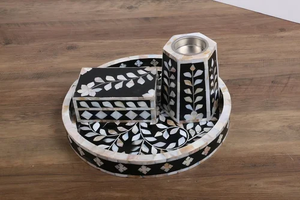 Ensemble brûleur d'encens électrique traditionnel en bois de type Bakhoor arabe, coffret cadeau Ramadan par Decore World Expo - Product Image 2
