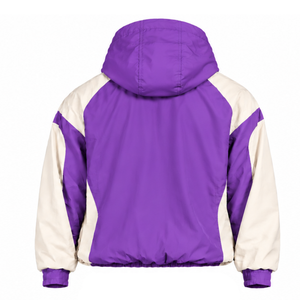 Veste coupe-vent légère à capuche pour homme, couleur unie violette, avec fermeture éclair quart de tour, idéale pour l'entraînement décontracté et les activités de plein air - Product Image 2