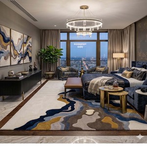 Modern Abstract hand Tufted Area Rug | Soft Plush Carpet for Living Room Bedroom Artistic Nordic Decorative <b>Floor</b> Mat Home Decor - Product Image 5