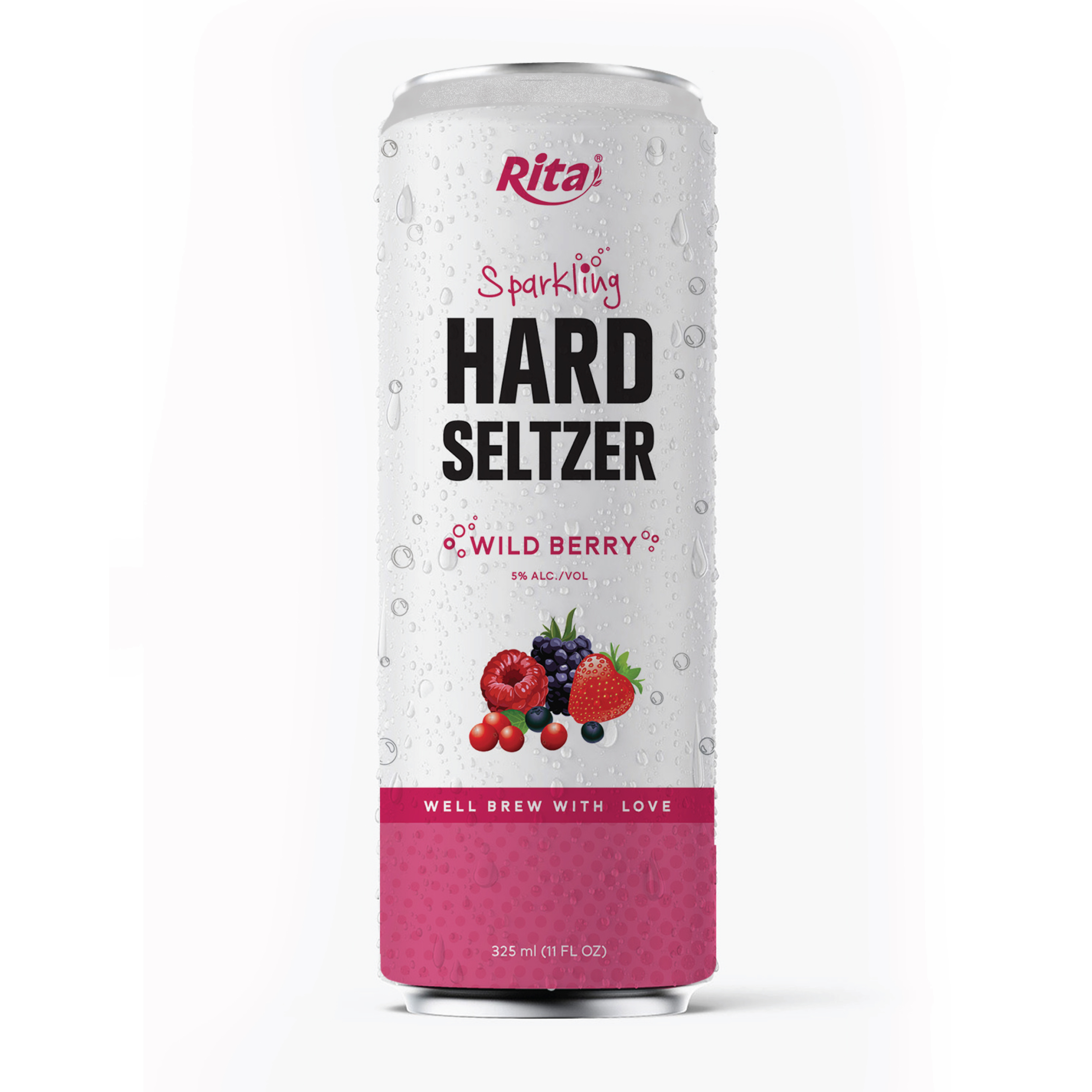 Factory Beverages From Vietnam Best Sell 325ml Canned Hard Seltzer Sparkling Wild Berry 5% Alcohol Fast Delivery Quality Service