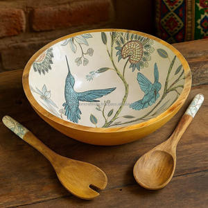 Tazón de Madera Natural Hecho a Mano, Superficie Pulida de la Mejor Calidad, Ideal para Frutas, Ensaladas, Sopas, Bocadillos, Cocina y Comedor - Product Image 5