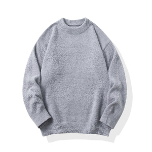 Pull en tricot à col rond pour femme, manches longues, décontracté, pour l'hiver, 100% acrylique, anti-boulochage, épais, couleur unie - Product Image 5
