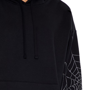 Sweat-shirts à capuche en coton lourd personnalisés 420 g/m² avec strass, tissés pour l'hiver, pour hommes, service OEM - Product Image 3