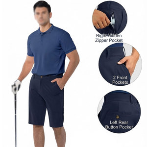Shorts de golf de haute qualité pour hommes, longueur au-dessus du genou, en mélange polyester et élasthanne, séchage rapide, prix de gros. - Product Image 6