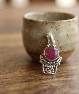 925 Sterling Silver Natural Pink <b>Ruby</b> Gemstone Bezel Setting Minimalist Pendant <b>Necklace</b> Handmade Vintage Jewelry Rose Gold - Product Image 6