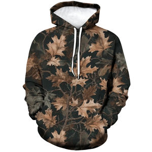 Sweat-shirt unisexe décontracté camouflage à capuche, coupe oversize, manches longues, en coton lourd et polyester, style streetwear, mélange de coton basique - Product Image 6
