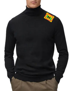 Suéter de Invierno para Hombre, Cuello Alto, Lana/Acrílico, Cálido, Suave, Transpirable, Antiencogimiento, Secado Rápido, Casual, con Cierre de Cremallera, Color Liso - Product Image 6