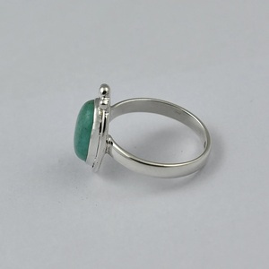 Anillo de Plata con Amazonita Natural, Corte Ovalado, Hecho a Mano, Plata de Ley 925 - Product Image 5