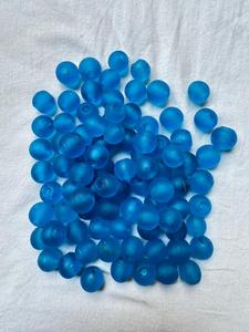 Perles en verre soufflé givré de 16 mm, 18 mm et 20 mm en gros |   Grandes perles en verre mat de style lampwork |   Boîte à bijoux en perles bleu sarcelle et bordeaux de grande taille - Product Image 3
