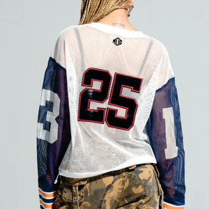 Vente Flash – Maillot de Football Américain Unisexe Oversize, Coupe Courte, en Maille Respirante, Manches Longues, Style Streetwear – Fabricant OEM en Gros USA - Product Image 5