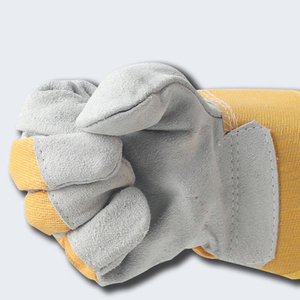 Gants de travail en coton orange et jaune, longueur poignet, avec manchette élastique, style uni, pour usage extérieur printemps-automne - Product Image 3