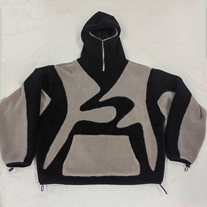 Premium Oversized Sherpa Fleece Hoodie Streetwear Winter <b>Pullover</b> Warm Casual Zip Neck Unisex <b>Jacket</b> Custom Casual Streetwear - Product Image 4