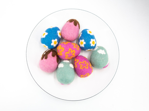 Wholesale Felt & Yarn Handmade Wool Needle Felt <b>Easter</b> Egg <b>Ornaments</b> Embroidery Design for Kids Egg Hunt Spring Craft Supplies - Product Image 2