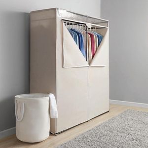 Organisateur de garde-robe portable - Très large 60 pouces, rangement de placard fermé à fermeture éclair, avec tringle en acier gris - Product Image 5