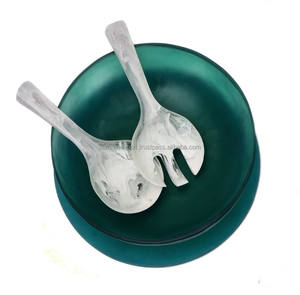 Cucharas de ensalada de resina de uso diario con esmalte de espejo para fiestas y reuniones de Humran Export - Product Image 3