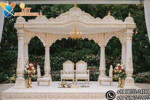 Mandap de Boda Real Personalizado con Elementos Tradicionales, Mandapam de Boda Estilo Gran Maharani, Kalyanam Mandap del Sur de la India, EE. UU. - Product Image 6