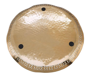 Assiette de service classique en laiton massif poli, faite à la main, pour la vaisselle, la table, la nourriture, la décoration de la maison, de l'hôtel, design personnalisé disponible - Product Image 3