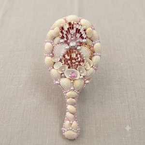 Handmade Seashell Oval Vanity <b>Mirror</b> Pearl Trim Coastal Stationary Tabletop Eco-Friendly Durable Birthday Home Decor Gift - Product Image 5
