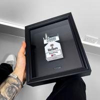Cadre de présentation 3D creux détachable en bois noir avec verre véritable pour la collection de clés de voiture et de billets de banque