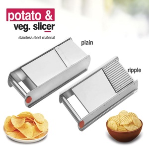 Utensilios de cocina universales de acero inoxidable, cortador de tostadas y Bagel, Manual picador de verduras de mesa, herramientas rotativas para frutas y verduras - Product Image 1