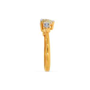 Bague solitaire Eternal Love, Bague solitaire The Golden Horizon en or 18 carats avec une couronne de diamants brillants - Product Image 4