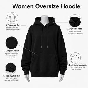 Sudadera extragrande contemporánea para mujer con tacto suave y silueta holgada que ofrece comodidad sin esfuerzo para viajes y ocio. - Product Image 6