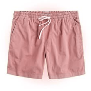 Shorts Bermuda Homme Rose Uni en Polyester Oxford, Taille Mi-Haute Élastique, Style Décontracté, Séchage Rapide, Logo Avant - Product Image 1