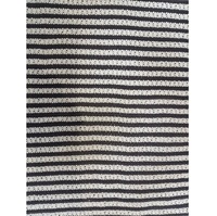 Tissu en dentelle léger tissé peigné rayé marron foncé et beige de qualité supérieure pour vêtements de mode pour filles