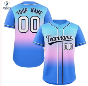 Index Apparel Custom <b>Baseball</b> Jersey Unisex Adult Short Sleeve Sublimated Gradient Color Moisture Wicking Team Name Number - Product Image 1
