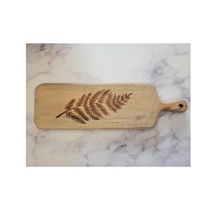 Tabla de cortar redonda de madera con mango, bicolor natural y verde menta, para decoración de cocina y mesa, ideal para Ramadán. - Product Image 2