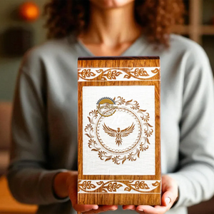 Handcrafted eagle bird waves & Natural Wood Cremation Urn Ashes <b>Box</b> Artistic Funeral <b>Memorial</b> <b>Keepsake</b> by AYAANS - Product Image 1
