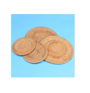 BOHO Rattan Trivet Handmade Bamboo <b>Round</b> <b>Mats</b> And Pads Traditional Style Table Decoration Set Rattan Coaster - Product Image 2