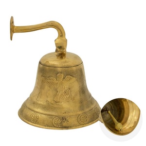 Campana de Mano Metálica Tradicional Clásica con Asa Ornamentada, Acabado en Níquel Decorativo, Ecológica, Duradera, para Uso en Iglesias y Hogares, Artesanía - Product Image 4
