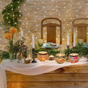 Porte-bougies ronds pour bougies chauffe-plat LED, porte-bougies décoratifs en verre pour la décoration de la maison - Product Image 6