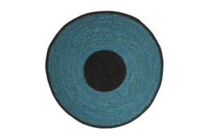 Set de table rond en rotin tressé à la main, style bohème, motif géométrique, marron et vert, pour usage domestique, lavable - Product Image 3