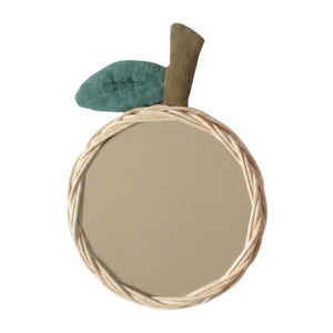 Decorative Round Rattan Mirror Children Furniture Nursery Room Handmade Wicker Decor Best Quality Cheap Price - Product Image 1