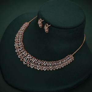 Ensemble de collier en or rose plaqué diamant, pierres taillées brillantes, vintage, certifié IGI, bijoux de luxe unisexe, cadeau de mariage ou de fiançailles - Product Image 3