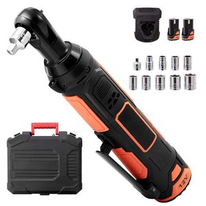 Set di 2 Chiavi a Cricchetto Elettriche Senza Fili da 3/8'', 12V 33 Ft Lbs, Kit Utensili con Batteria 2.0Ah, Ricarica Rapida in 45 Minuti per Fai-da-Te - Product Image 1